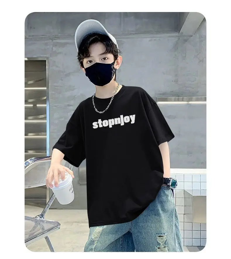 Boys Cotton T-shirt Yellow Cartoon Print Middle Large — feature 12