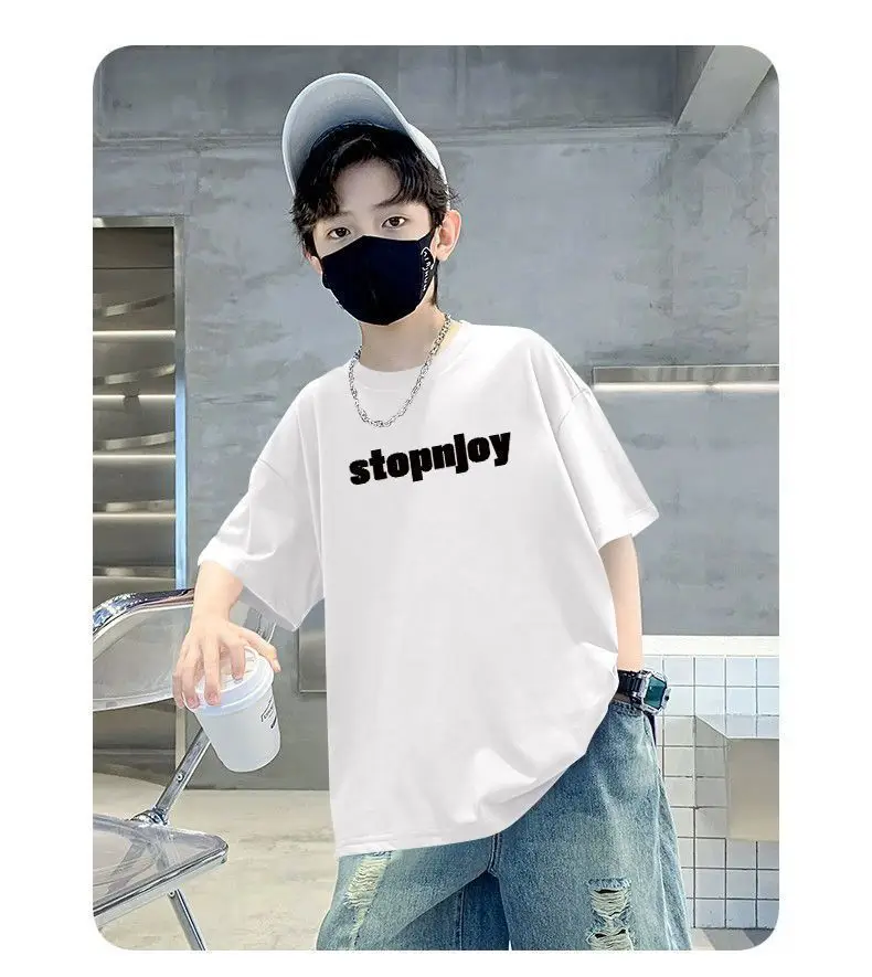 Boys Cotton T-shirt Yellow Cartoon Print Middle Large — feature 6