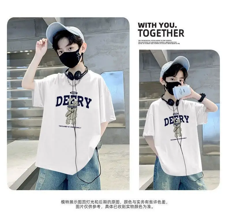 Boys Cotton Printed T-Shirt Yellow Loose Summer — feature 4