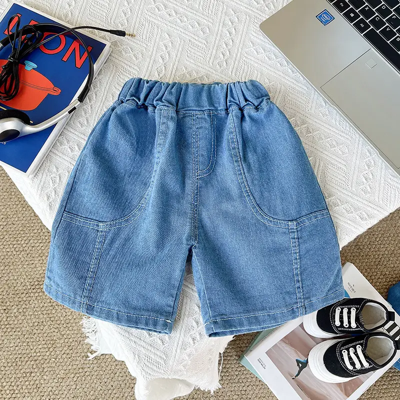 Children Summer T-Shirt Shorts Set Colorful Letters Denim Shorts — feature 14