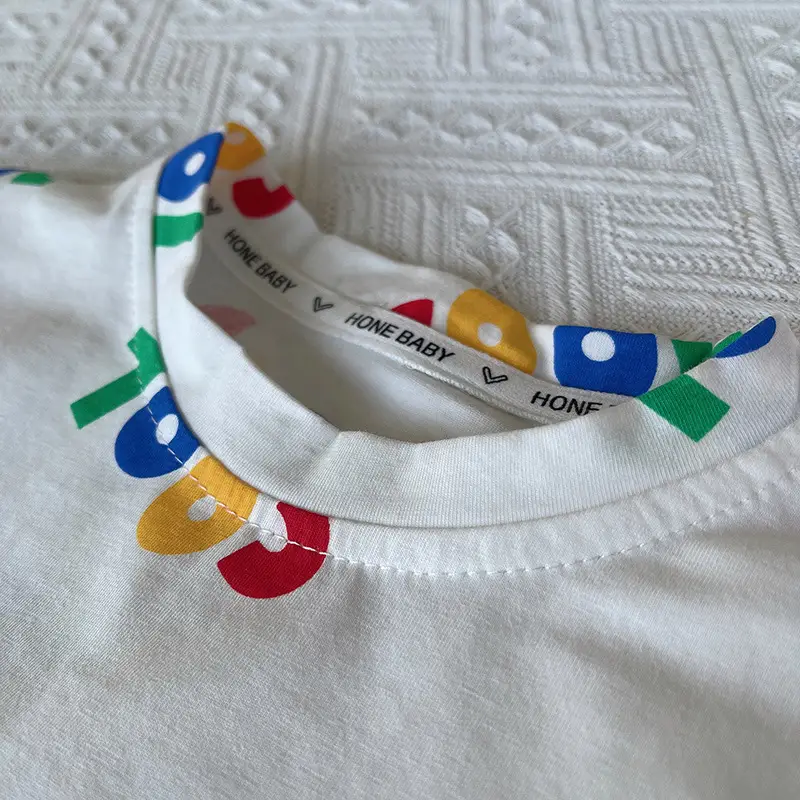 Children Summer T-Shirt Shorts Set Colorful Letters Denim Shorts — feature 6