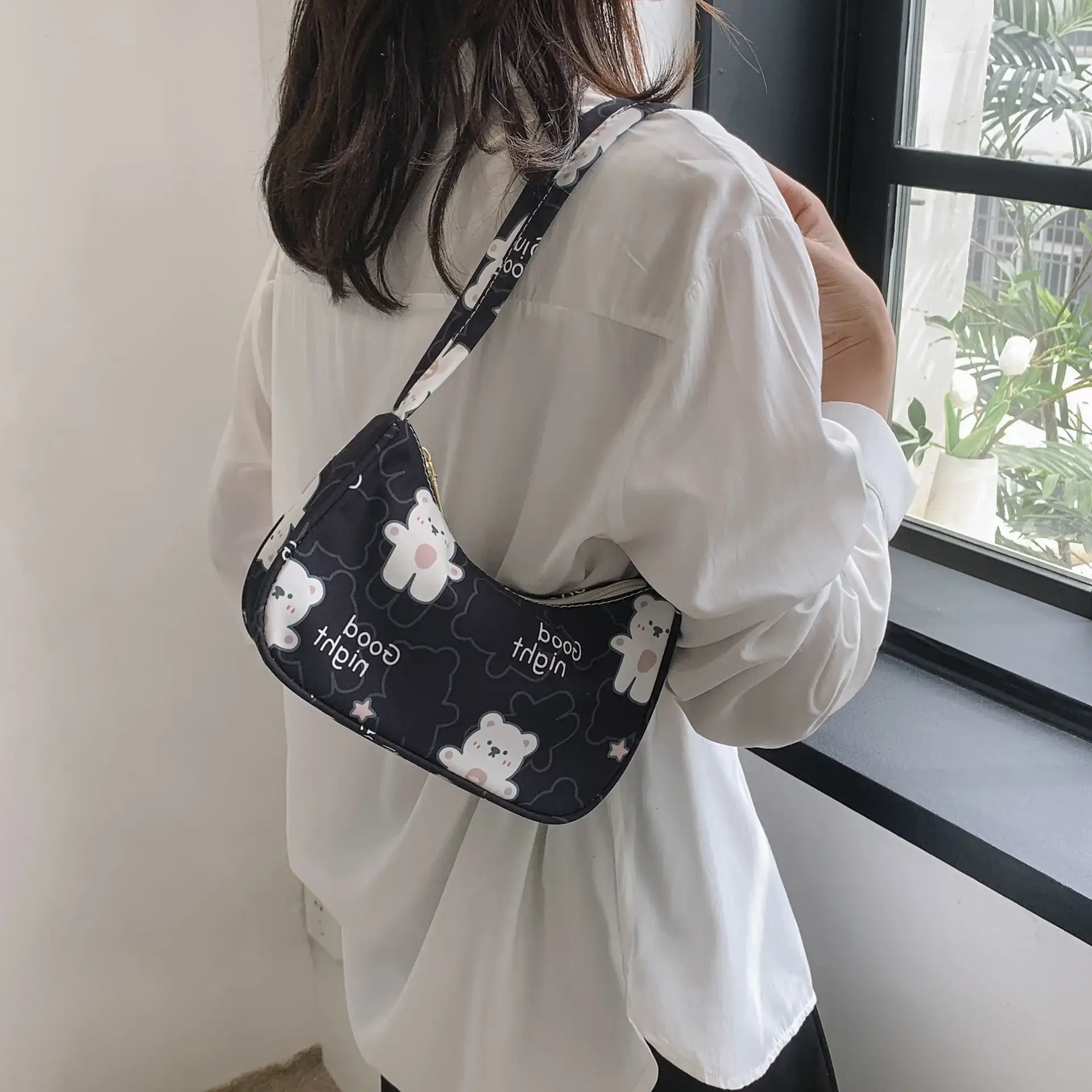 Women's Sweet Small Shoulder Bag with Teddy Bear - Image 9