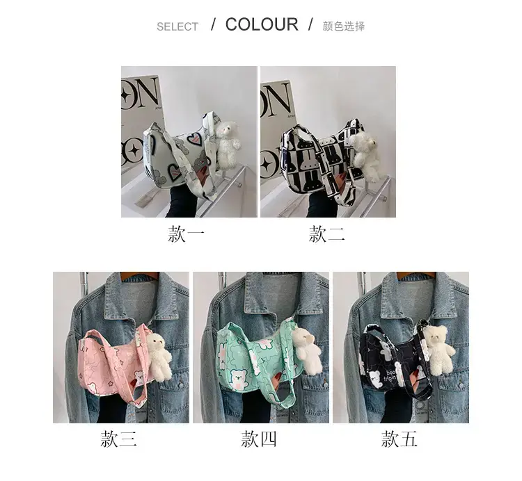 Women's Sweet Small Shoulder Bag with Teddy Bear — feature 3