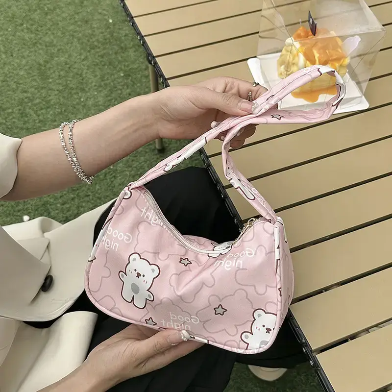 Women's Sweet Small Shoulder Bag with Teddy Bear - Image 3
