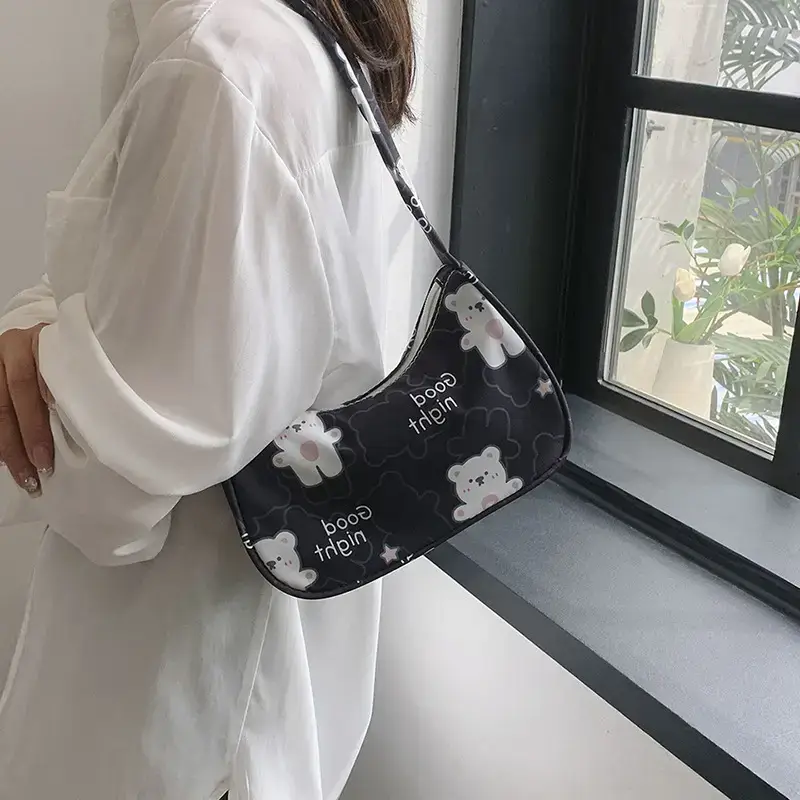 Women's Sweet Small Shoulder Bag with Teddy Bear - Image 5