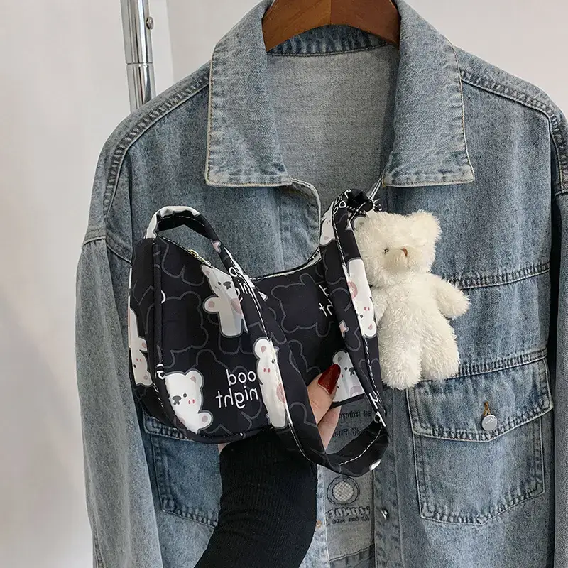 Women's Sweet Small Shoulder Bag with Teddy Bear - Image 6
