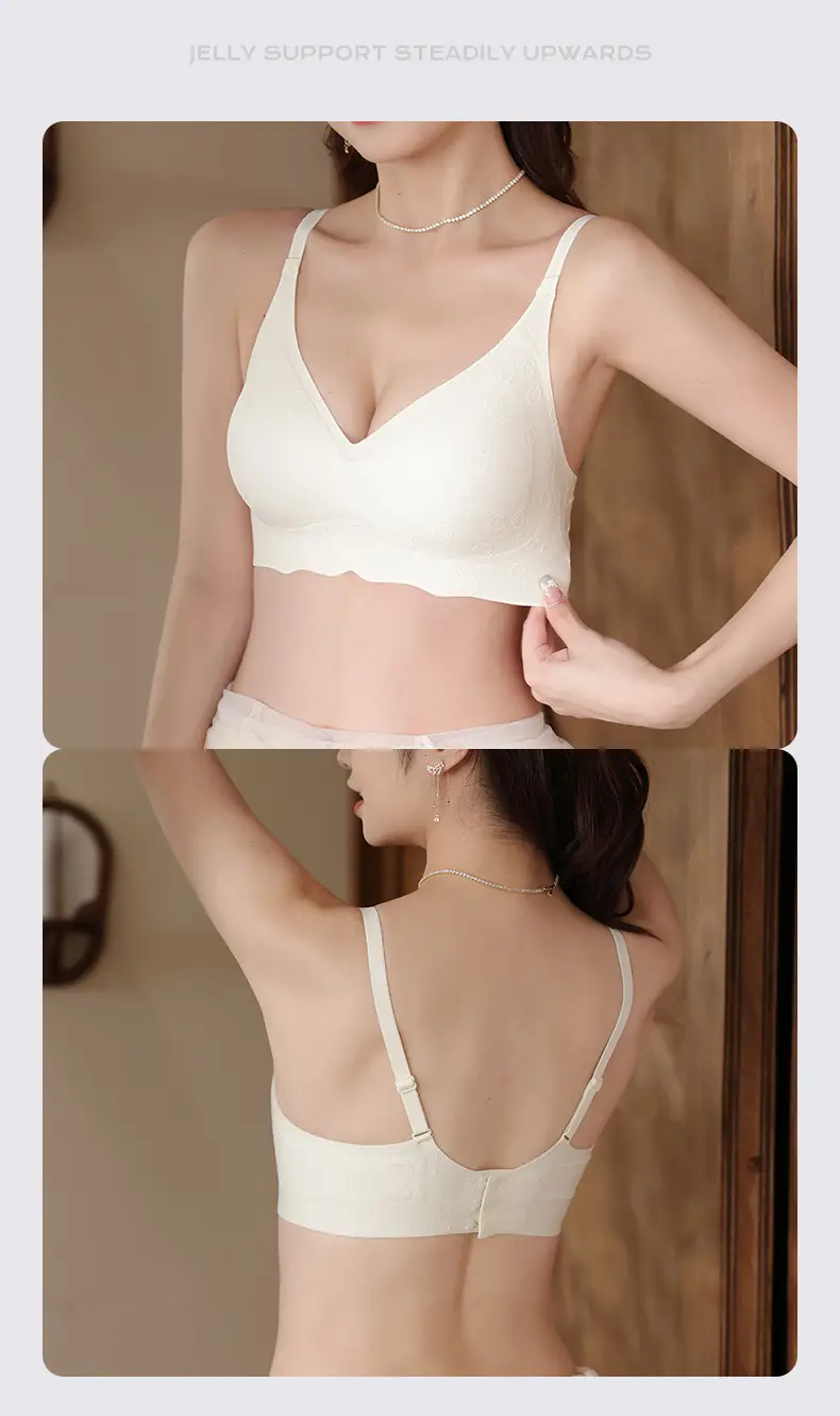 Jelly Soft Fixed Cup Non-Steel Ring Bra Women Small — feature 18