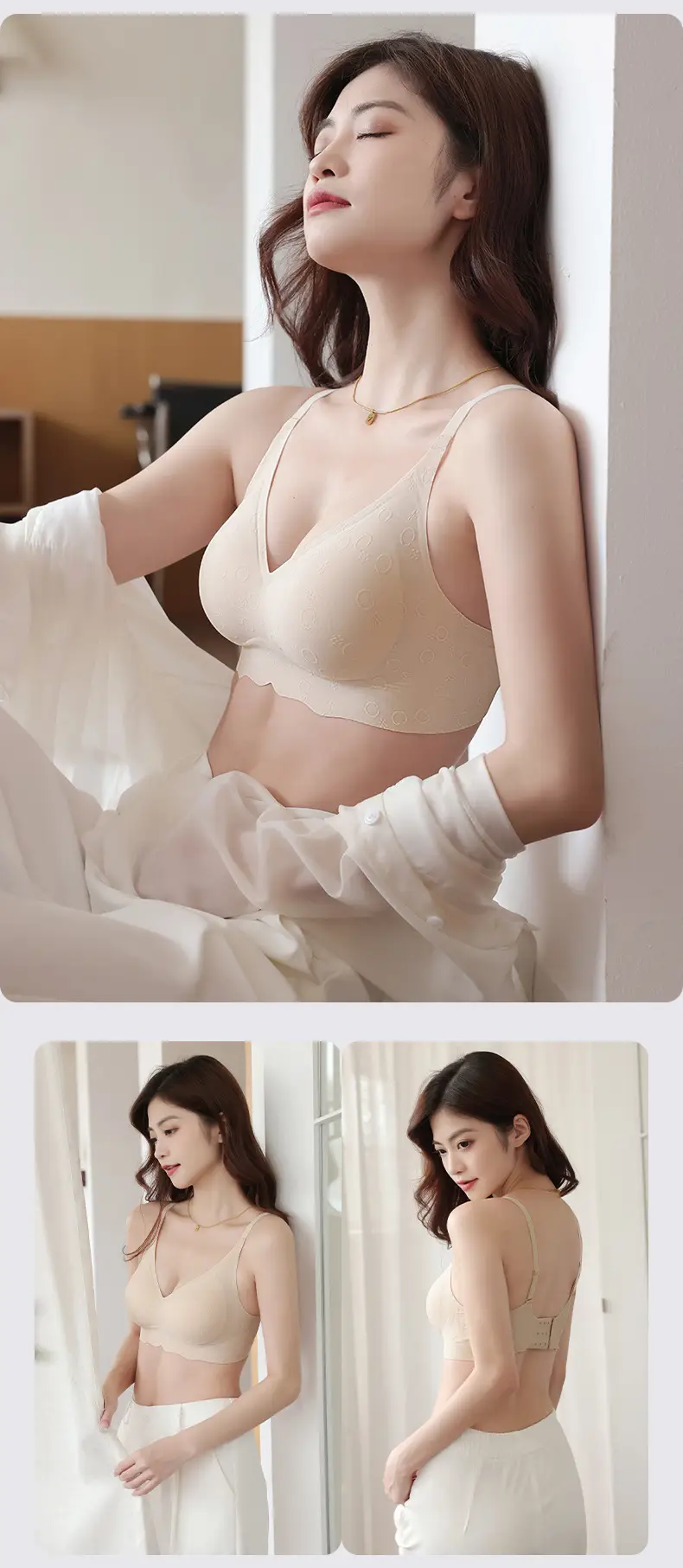 Jelly Soft Fixed Cup Non-Steel Ring Bra Women Small — feature 19