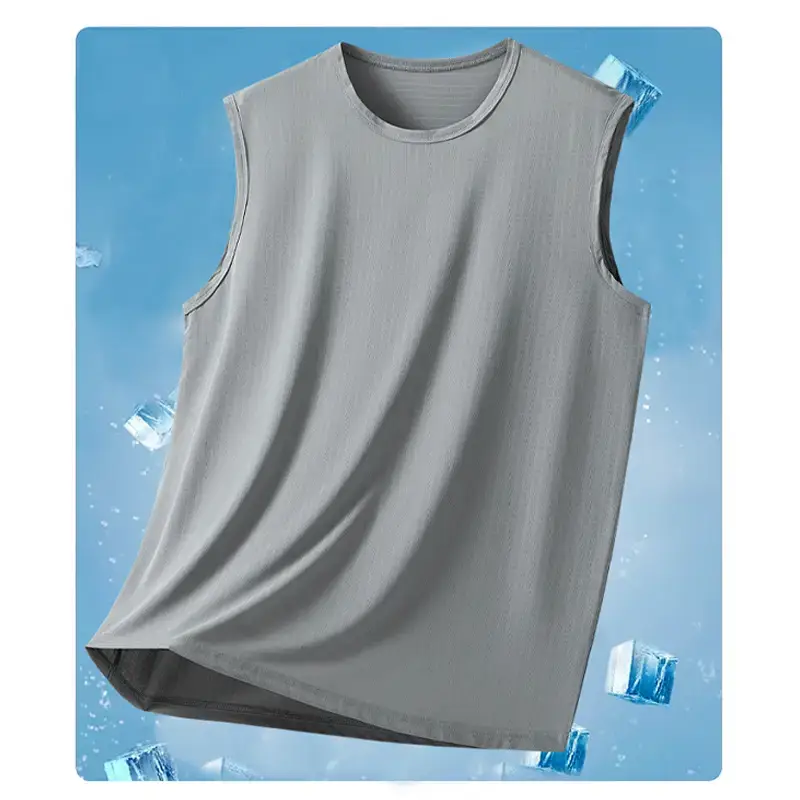 Men's Ice Silk Sleeveless Vest Multi Color Summer Wear - Image 2