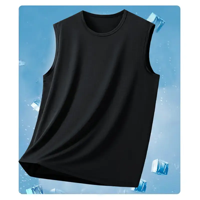 Men's Ice Silk Sleeveless Vest Multi Color Summer Wear - Image 3