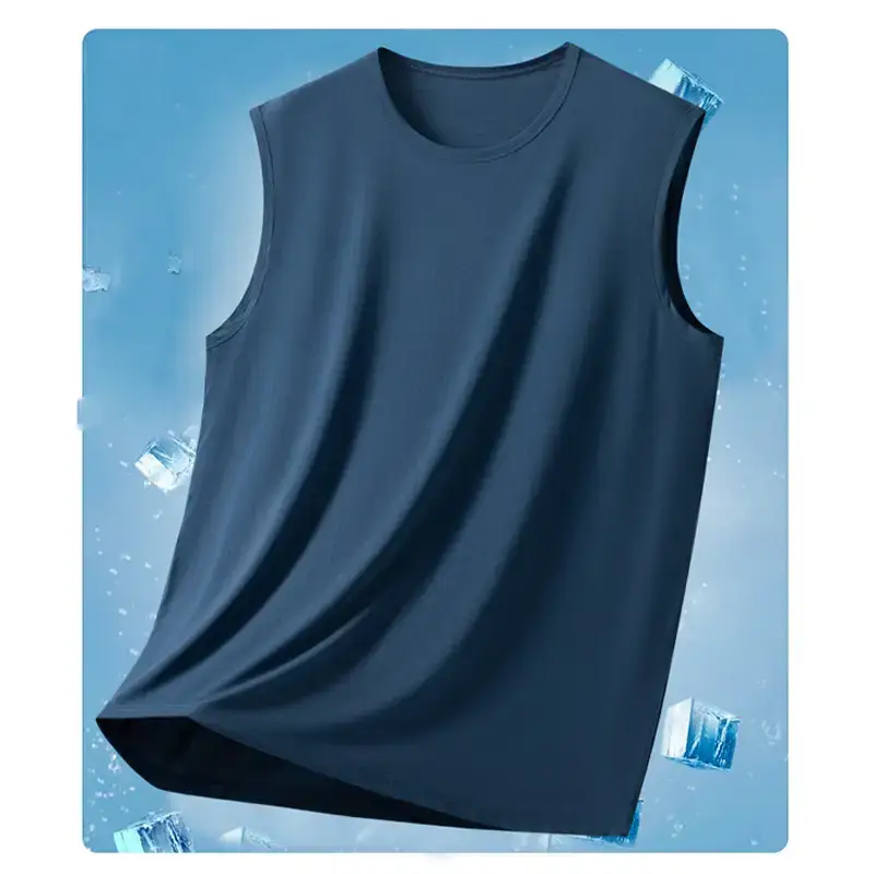Men's Ice Silk Sleeveless Vest Multi Color Summer Wear - Image 4