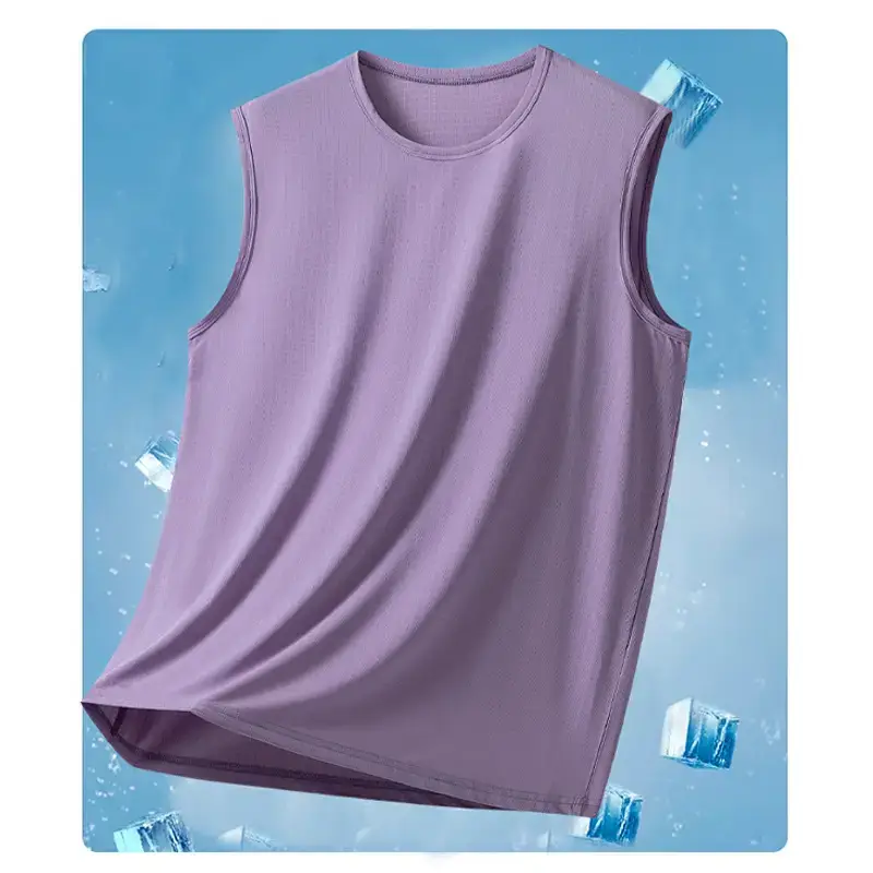 Men's Ice Silk Sleeveless Vest Multi Color Summer Wear - Image 5