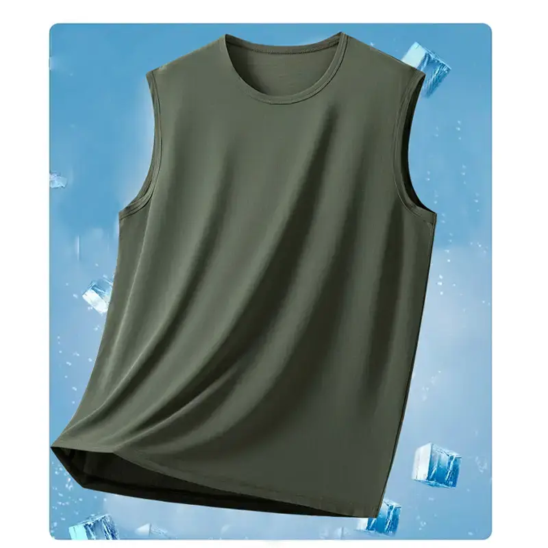 Men's Ice Silk Sleeveless Vest Multi Color Summer Wear - Image 6
