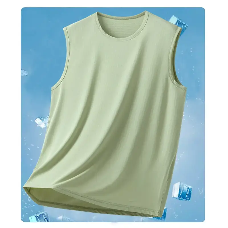 Men's Ice Silk Sleeveless Vest Multi Color Summer Wear - Image 7