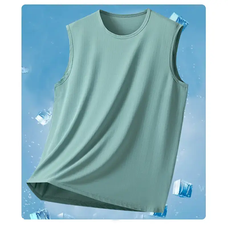 Men's Ice Silk Sleeveless Vest Multi Color Summer Wear - Image 8