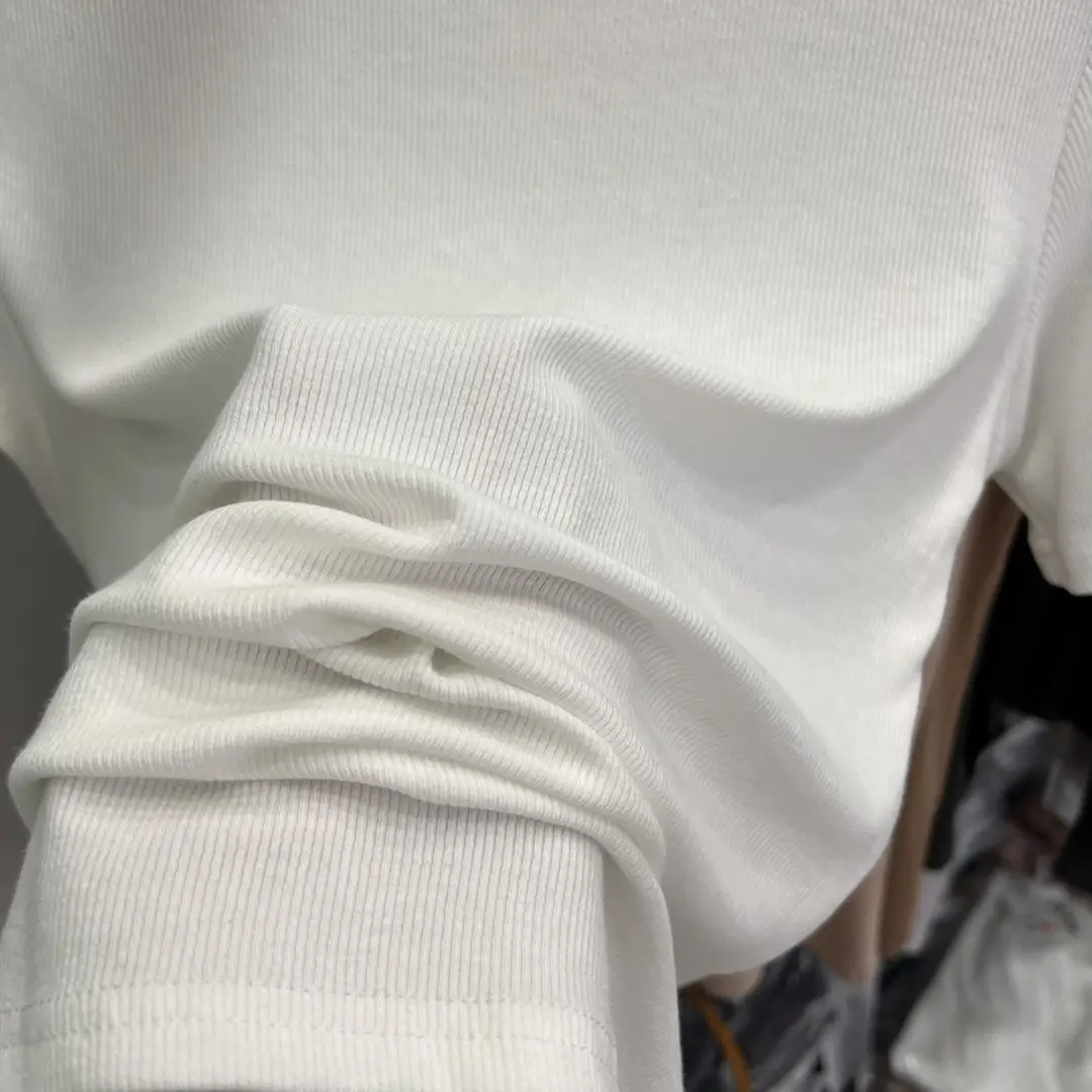 Half-High Collar Ribbed Short-Sleeve T-Shirt for Women, 2026 Summer New Style, Suitable for Layering under a Suit, Trendy Modal Top — feature 8