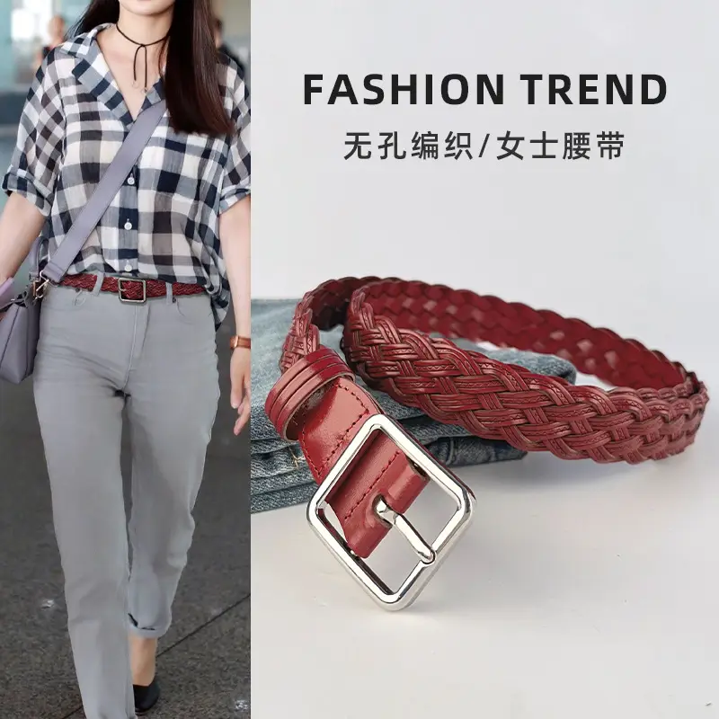 Hand-Woven Vintage Belt for Women with Cross-Border Design