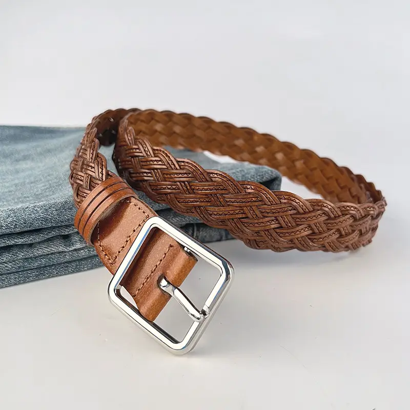 Hand-Woven Vintage Belt for Women with Cross-Border Design