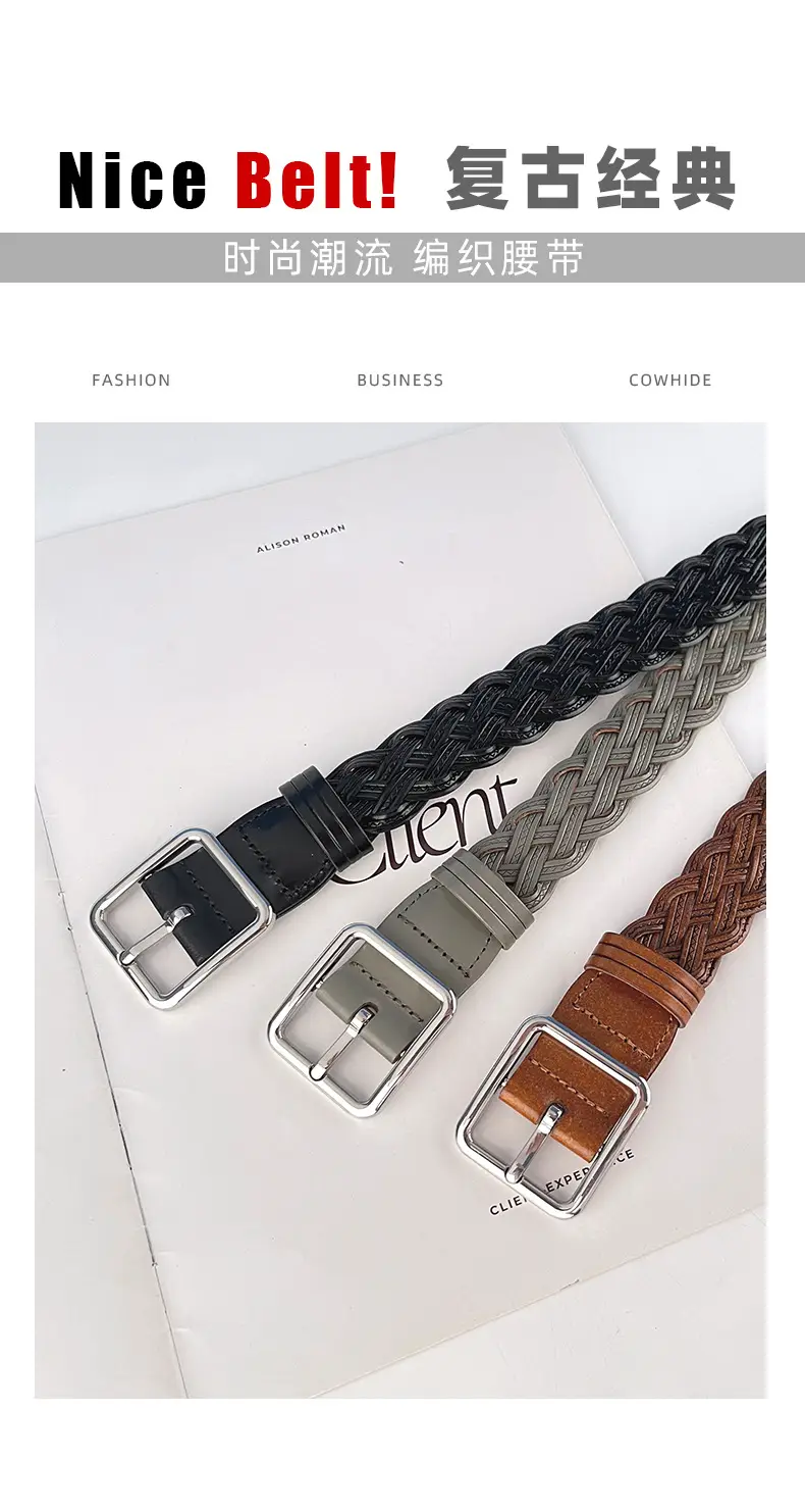 Hand-Woven Vintage Belt for Women with Cross-Border Design — feature 3