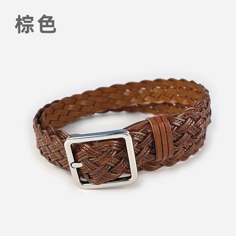 Hand-Woven Vintage Belt for Women with Cross-Border Design