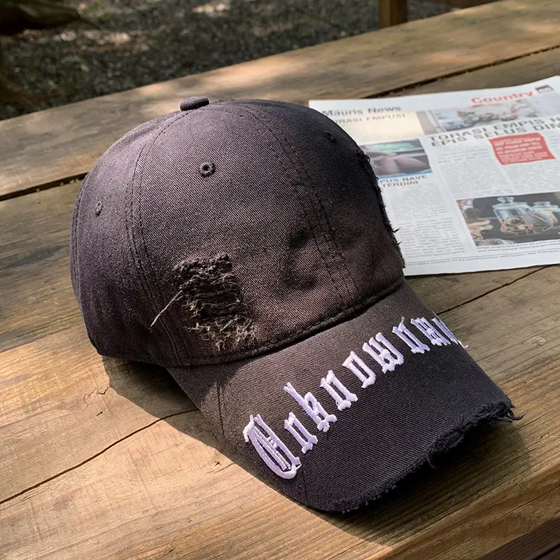 Women's Beige Hole-Made Baseball Cap Extra-large - Image 4