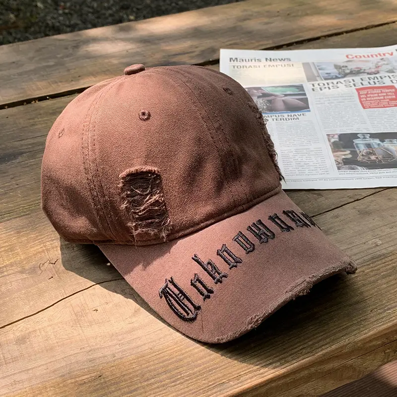 Women's Beige Hole-Made Baseball Cap Extra-large - Image 6