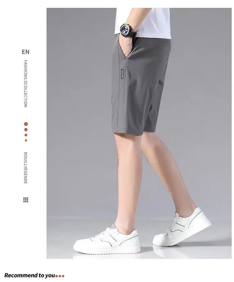 Men Ice Silk Casual Shorts Large Summer Pants — feature 10