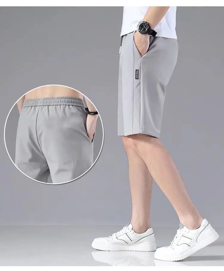 Men Ice Silk Casual Shorts Large Summer Pants — feature 6