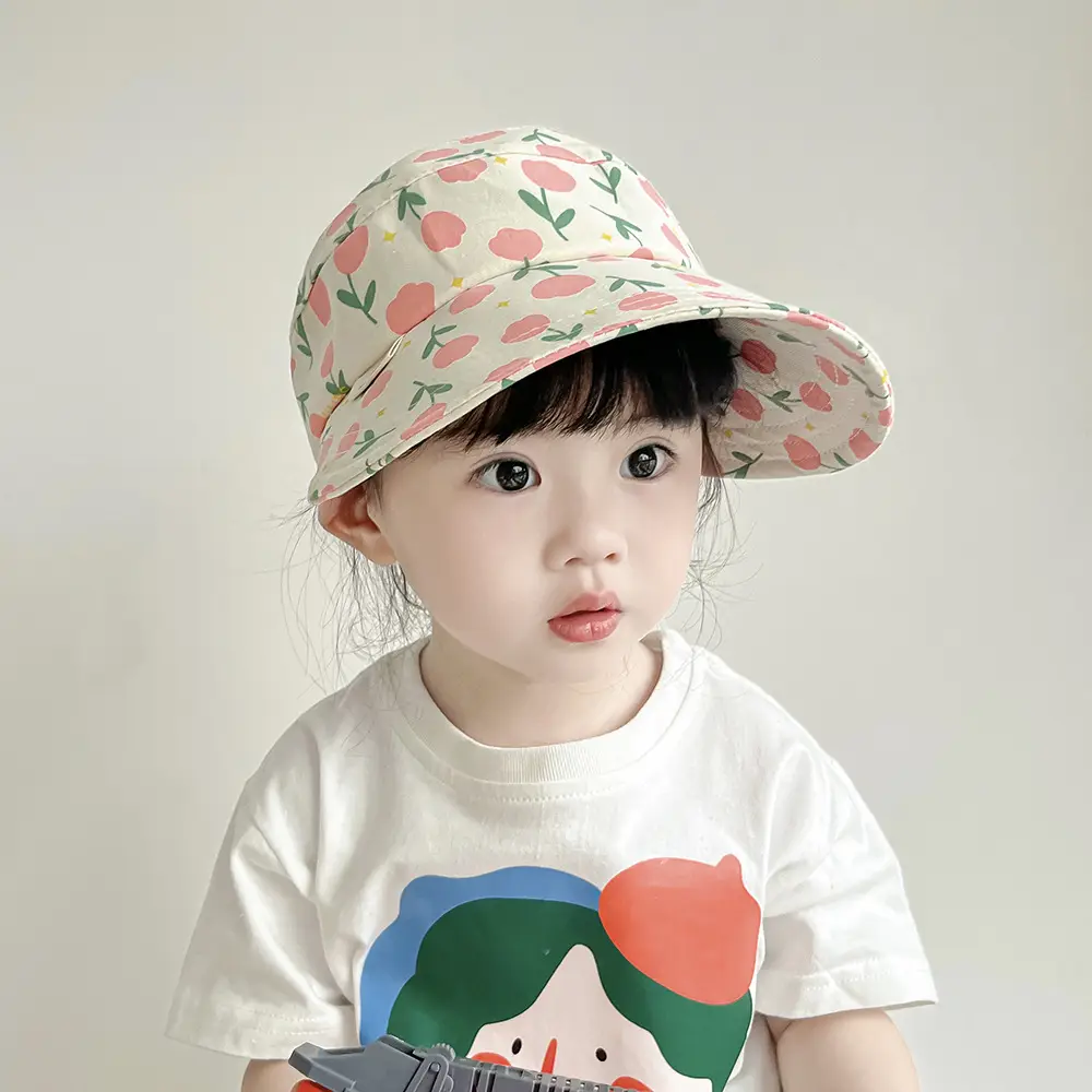 Girls Sunscreen Hat with Peacock Pattern - Image 4