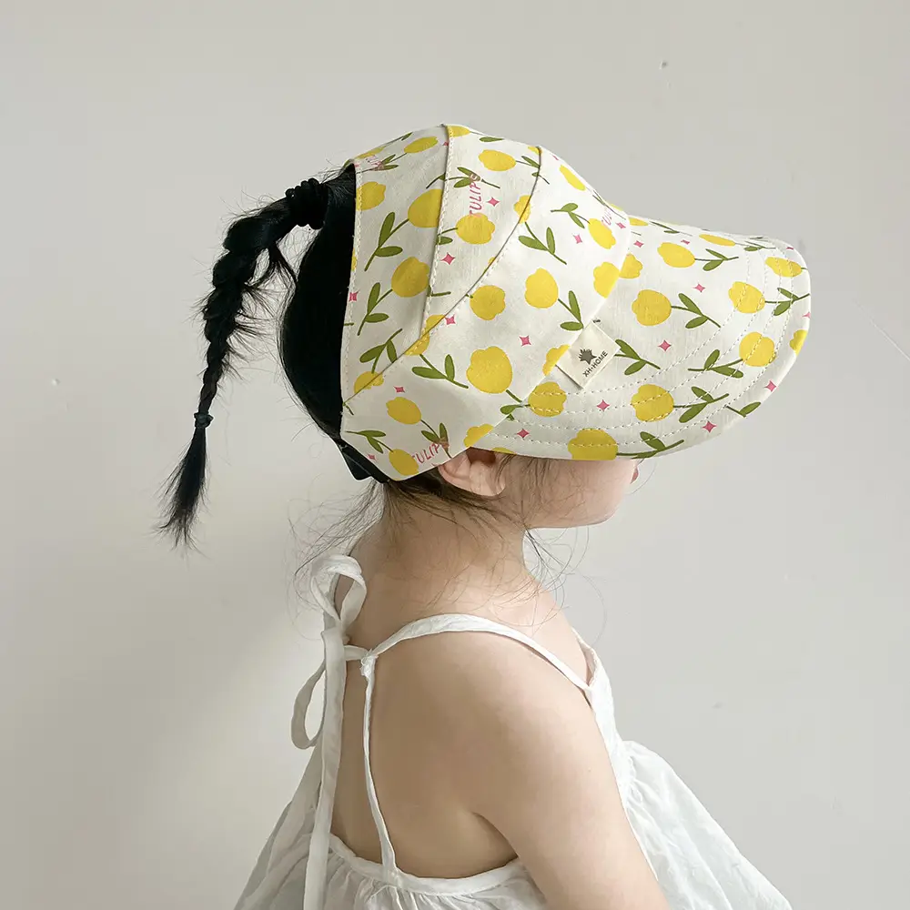Girls Sunscreen Hat with Peacock Pattern - Image 5