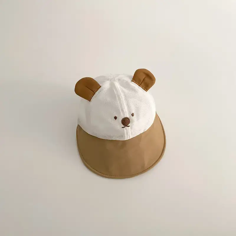 Cartoon Bear Mesh Sun Hat for Baby 2025 - Image 3