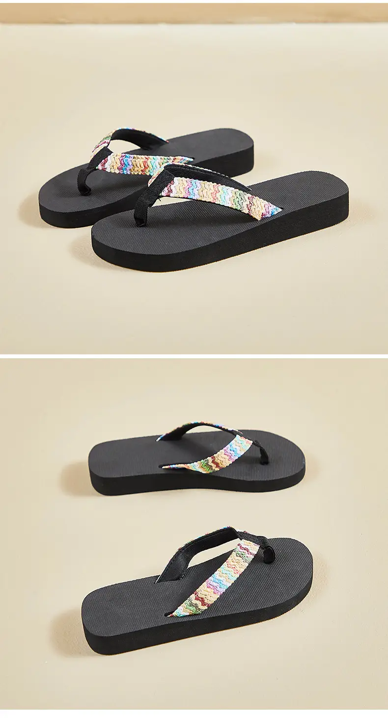 Summer New Cross-border Miafeng Internet Celebrated Popular Women's Flip Flops Handmade Hemp Rope Fabric Non-slip Flip Flops — feature 12