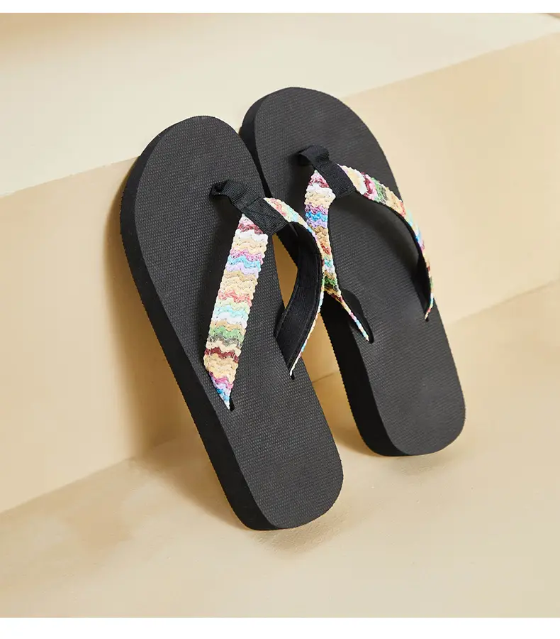 Summer New Cross-border Miafeng Internet Celebrated Popular Women's Flip Flops Handmade Hemp Rope Fabric Non-slip Flip Flops — feature 14