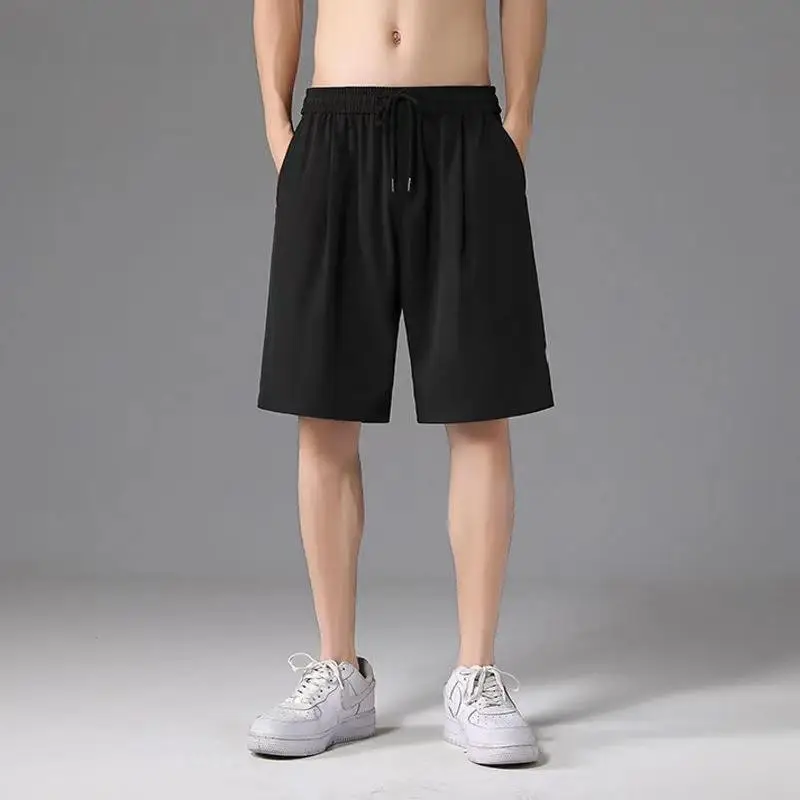 Men Ice Silk Mesh Shorts 5°C Heat Proof Black - Image 25