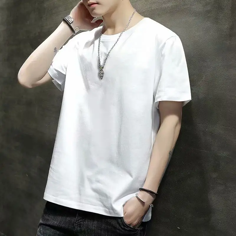 Men Printed Ice Silk T-Shirt Black Summer Casual - Image 10