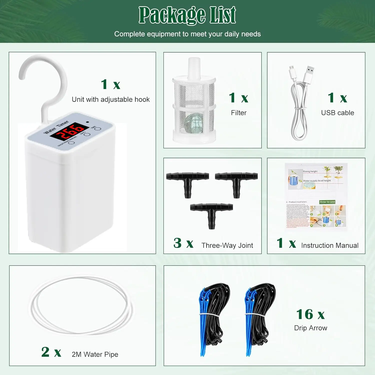 Solar Powered Automatic Watering System for 16 Plants — feature 8
