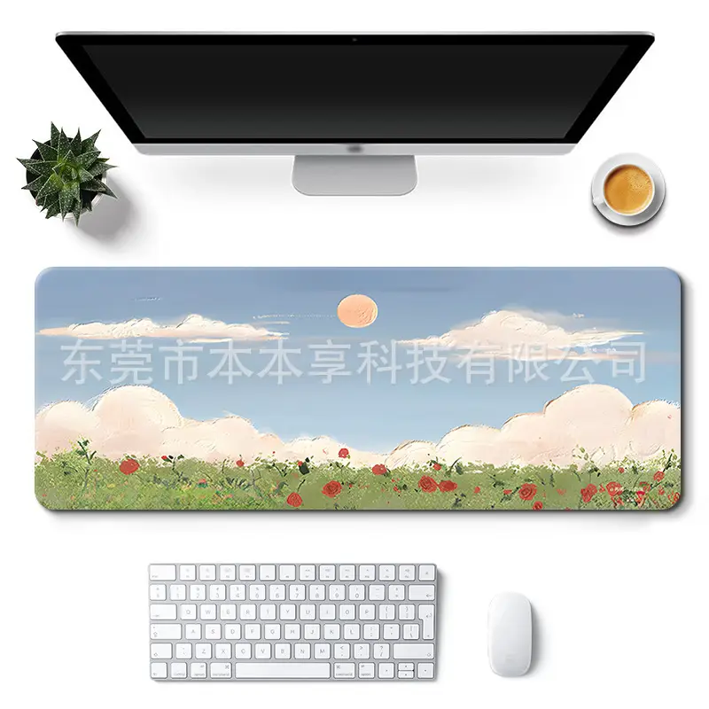 Landscape Mouse Pad Oversized Custom Simple Ins Style Cute Women's Office Desk Pad Non-Slip Keyboard Pad