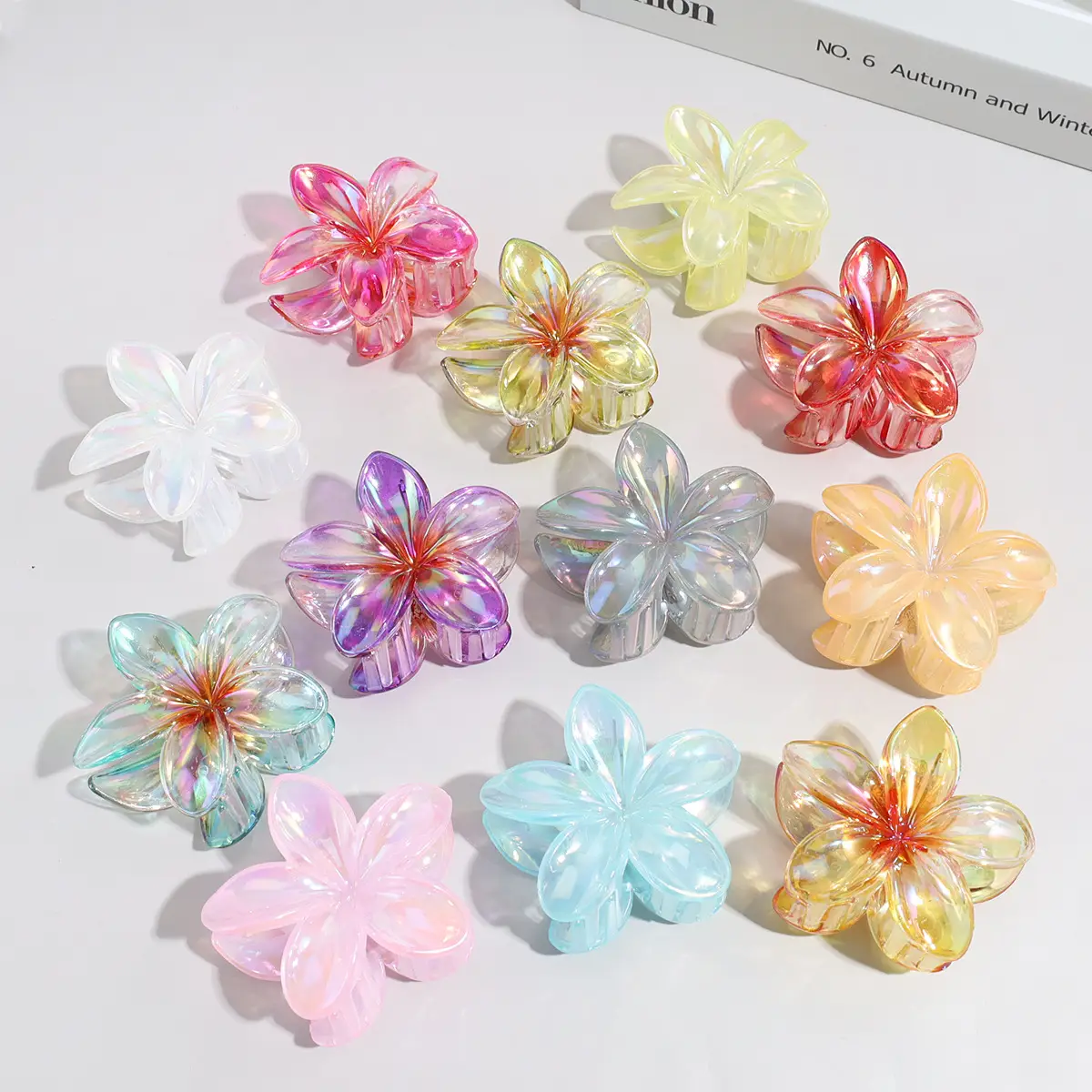 Flower Hairpins Gradient Pearlescent Clip for Girls - Image 9