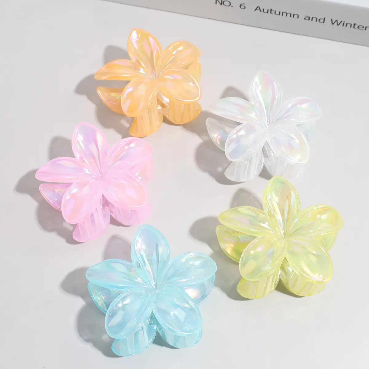 Flower Hairpins Gradient Pearlescent Clip for Girls - Image 10