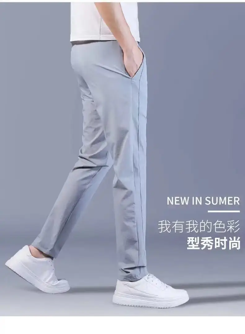 Men Black Straight Leg Sweatpants Loose Fitting Casual Pants — feature 2