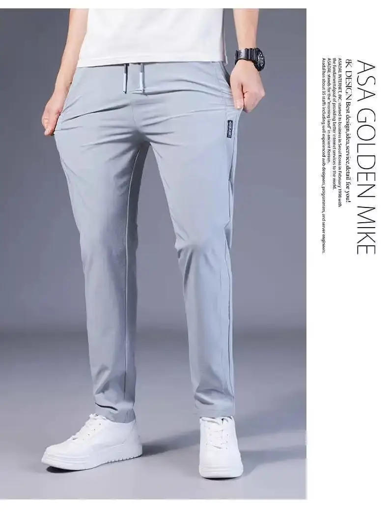 Men Black Straight Leg Sweatpants Loose Fitting Casual Pants — feature 6