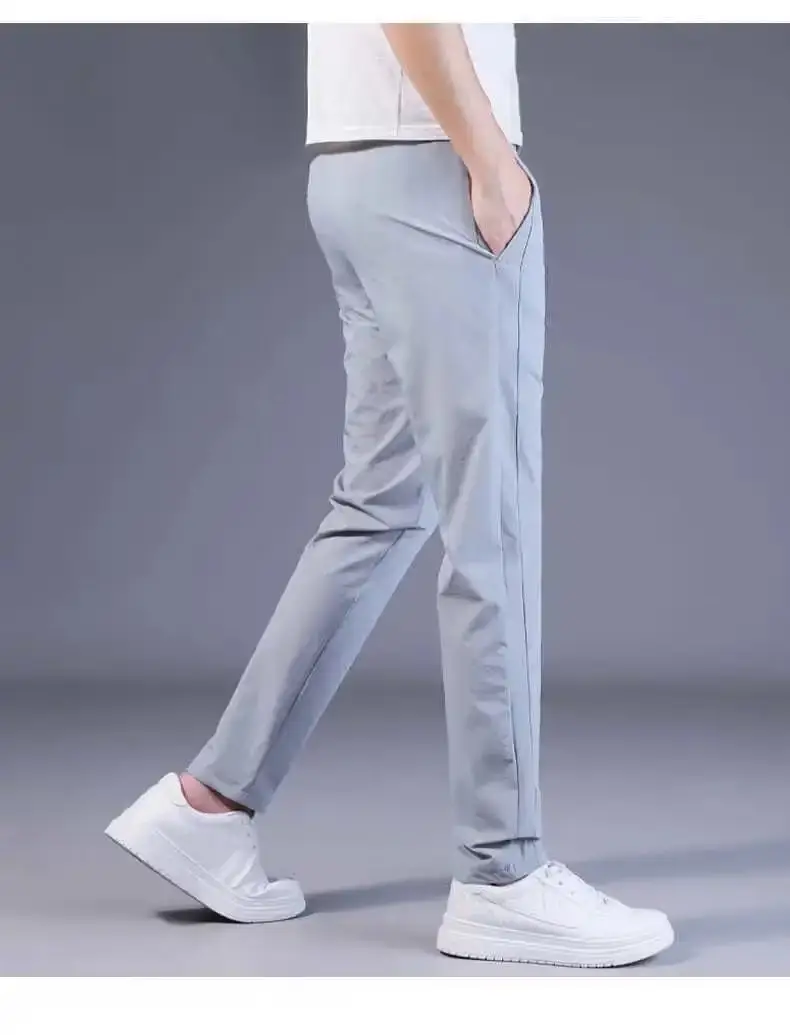 Men Black Straight Leg Sweatpants Loose Fitting Casual Pants — feature 7