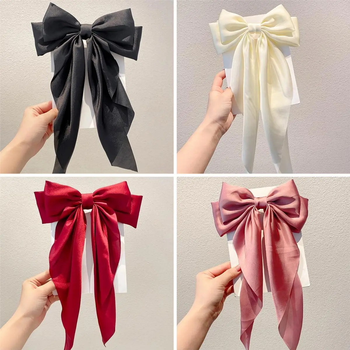 Super Long Hairpin Bow South Korea Elegant Back Head Hair Accessories Ribbon Women's High-end Top Clip Tie Hair Headwear Hairpin - Image 8