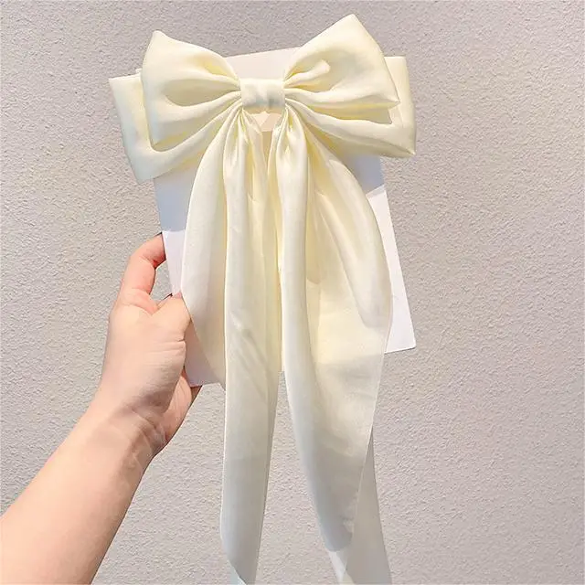 Super Long Hairpin Bow South Korea Elegant Back Head Hair Accessories Ribbon Women's High-end Top Clip Tie Hair Headwear Hairpin - Image 4