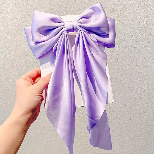 Super Long Hairpin Bow South Korea Elegant Back Head Hair Accessories Ribbon Women's High-end Top Clip Tie Hair Headwear Hairpin - Image 5