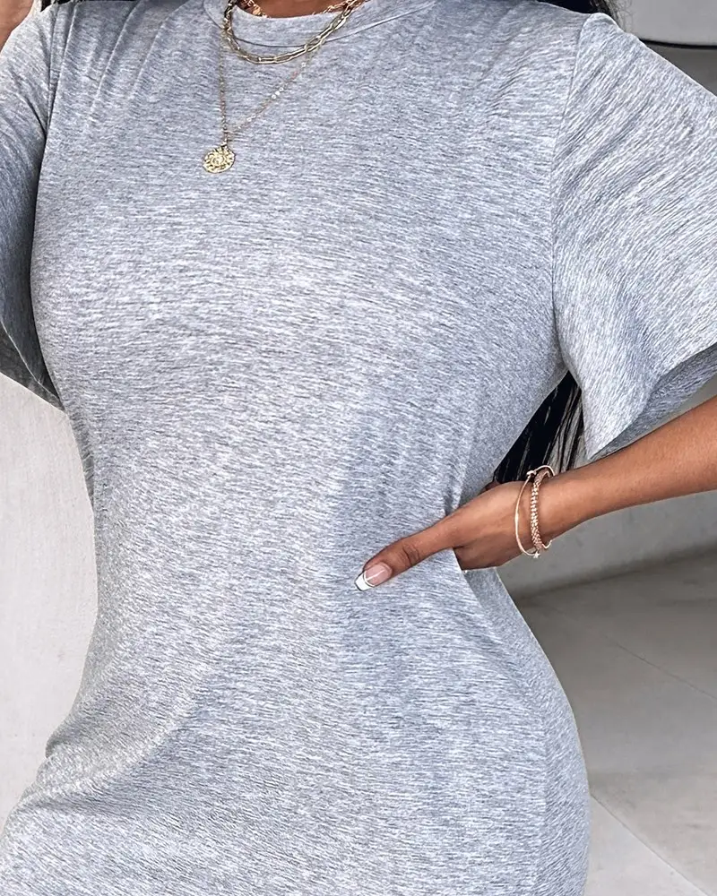 Women Light Blue Split Dress Summer Wear — feature 12