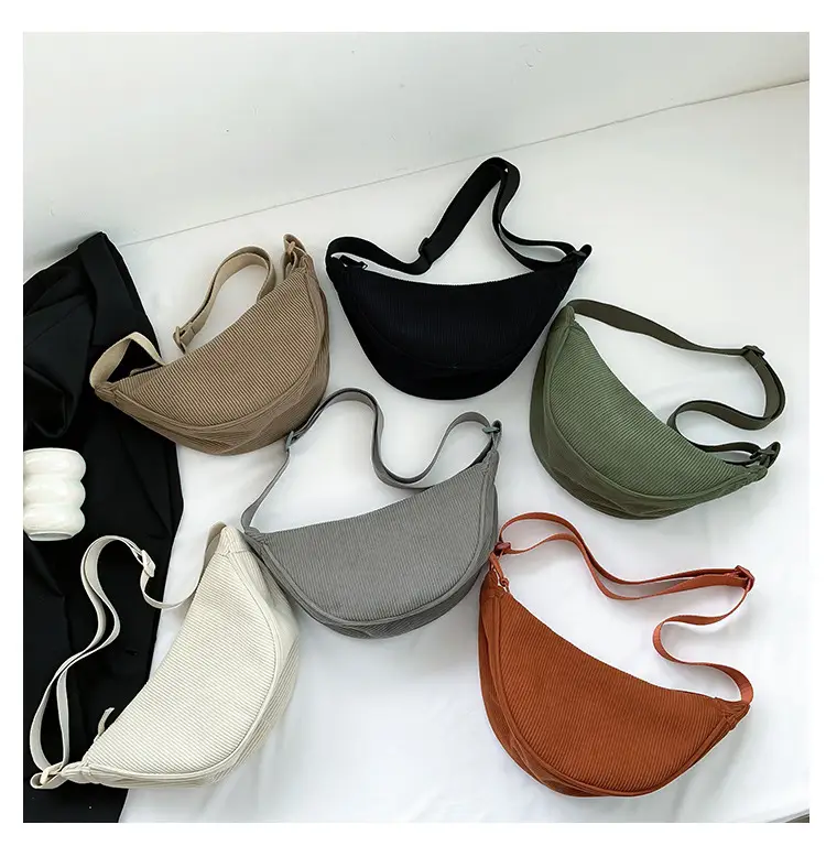 Women's Black Ribbed Crossbody Bag 2026 New Niche Design — feature 17