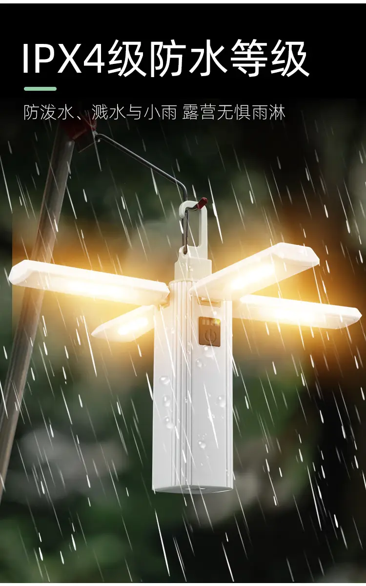 Rechargeable Crossbody Camping Light with 3 Blades — feature 11
