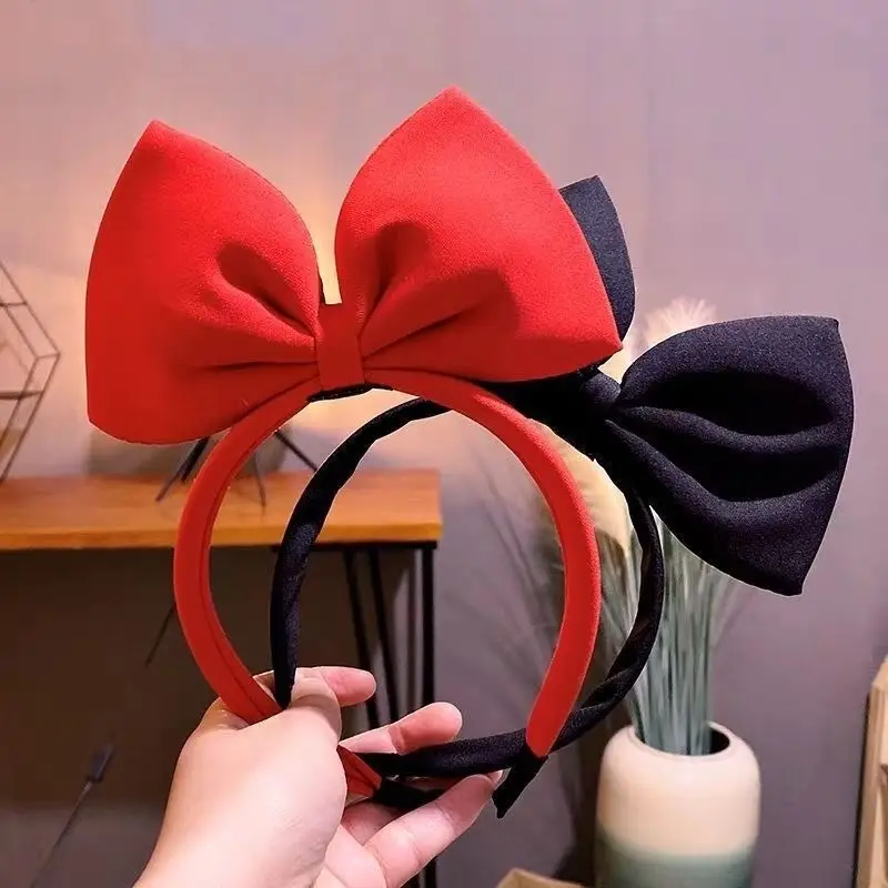 Red Exaggerated Big Bow Headband for Girls Women - Image 4