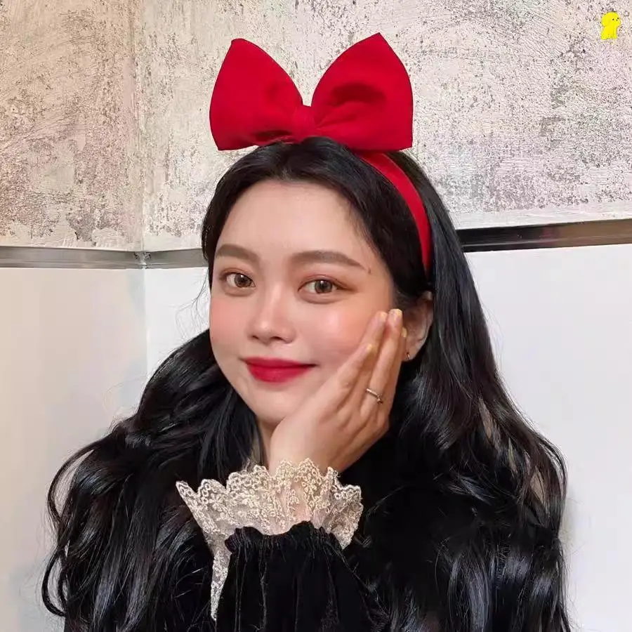 Red Exaggerated Big Bow Headband for Girls Women — feature 2